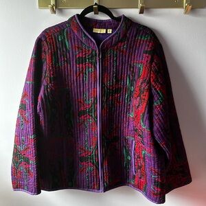 Vintage Choices Woman Purple Quilted Zippered Jacket Size 3X
